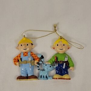 Handcrafted Holiday Ornament with Characters and Cat